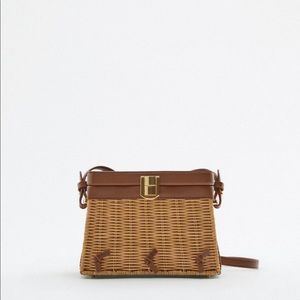NWT Zara rattan box bag